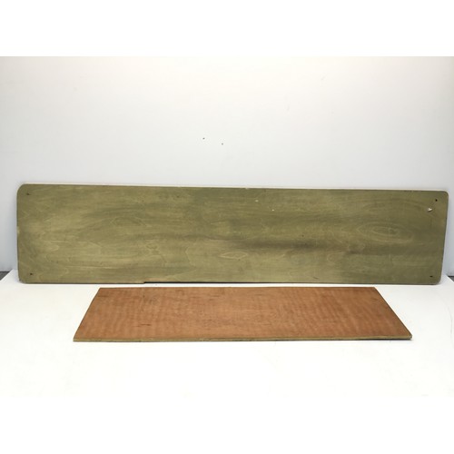 1355 - Two wooden display signs Corgi and Dinky, Dinky sign 112cm x 25cm