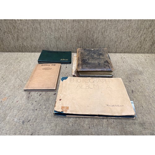 1353 - Two photo albums from a Pre-War Germany trip in 1939, WW2 Album including Cardiff Postcards and Vict... 