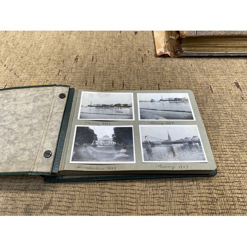 1353 - Two photo albums from a Pre-War Germany trip in 1939, WW2 Album including Cardiff Postcards and Vict... 
