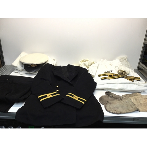 1362 - Naval officers uniform including jacket, shirts, socks and cap