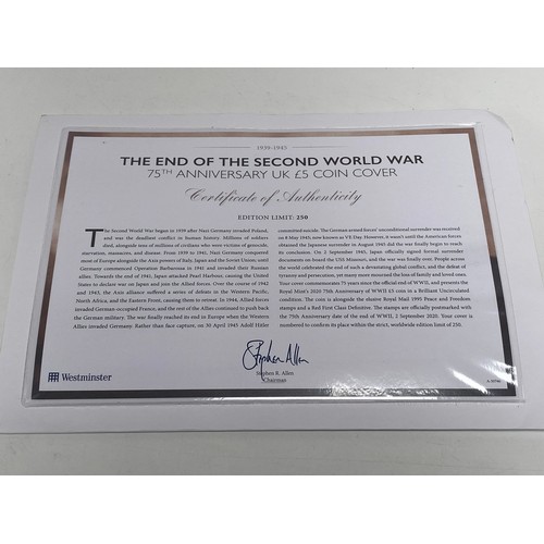 1370 - Collectibnle items including: Classic malts of scotland, 75th ANniversary UK £5 coin cover 