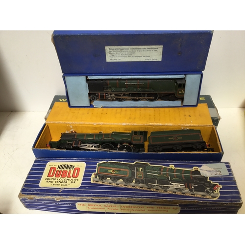 1168 - A selection of trains and carriages including Hornby Dublo Duchess of Montrose and Bristol Castle ED... 