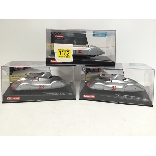 1187 - Three Carrera model cars including Auto Union Type C Stromlinie AVUS 1937 no. 33 and Mercedes Benz W... 