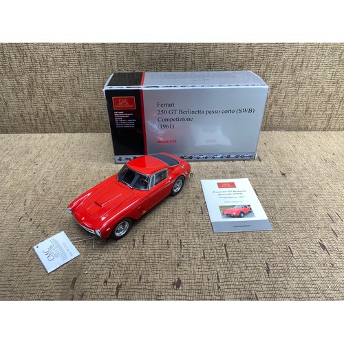 1185 - Boxed retail 1:18 CMC exclusive model M-007 Ferrari 250 GT Berlinetta CORTO SWB Competizione (1961)