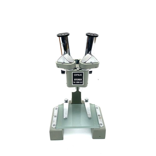 1189 - Opax Stereo Microscope (15x -45x)In Wooden Box.  Made In Japan.