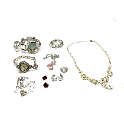 1191 - Sekonda SEKSY watch made in conjunction with Swarovski, Two Swarovski necklaces, art deco necklace a... 