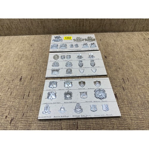 1202 - collection of british police badges including swansea borough police and devon and exeter constabula... 