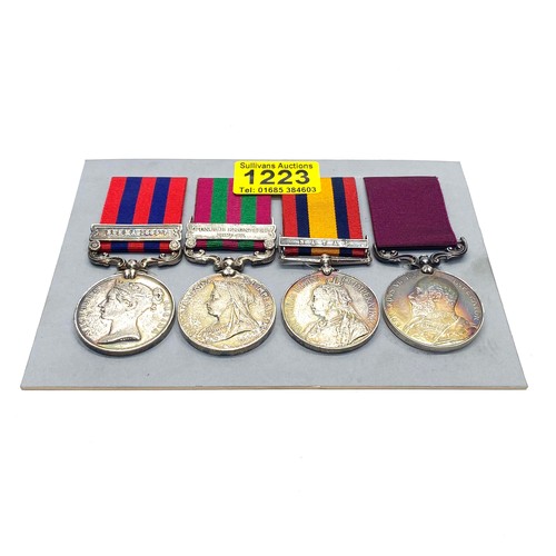 1223 - The India General Service Medal 1884 with Burma 1885-7 clasp, The India General Service Medal 1895, ...