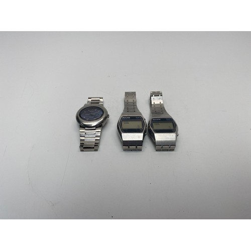 1052 - Two accurist night glow quartz watches circa 1970 and a Rotary (made by seiko 6119-5410) Require bat... 