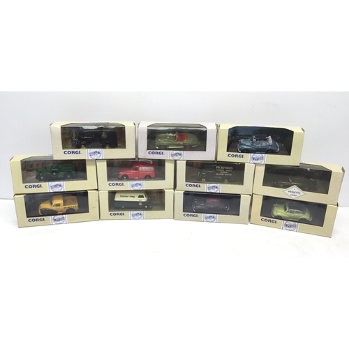 1317 - A collection of boxed Corgi classics cars and vans
