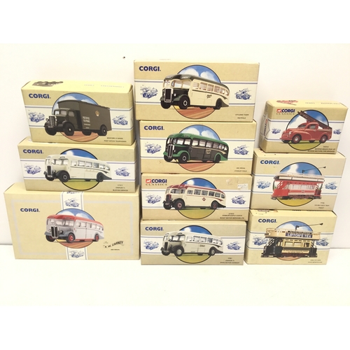 1321 - Ten boxed Corgi classics die cast vehicles