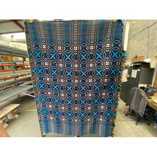 1056 - Gorgeous Blue and Navy Welsh Blanket.