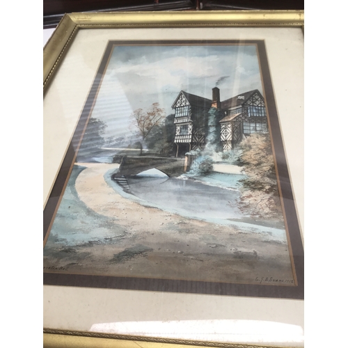 1330 - Two original paintings by B Ward and an original painting by E Q B Evans