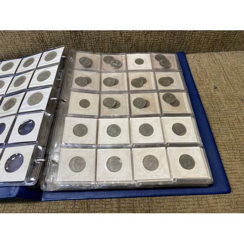 1065 - Large quantity of coins (Two Folders) including half silver and a coin collectors box full of mixed ... 