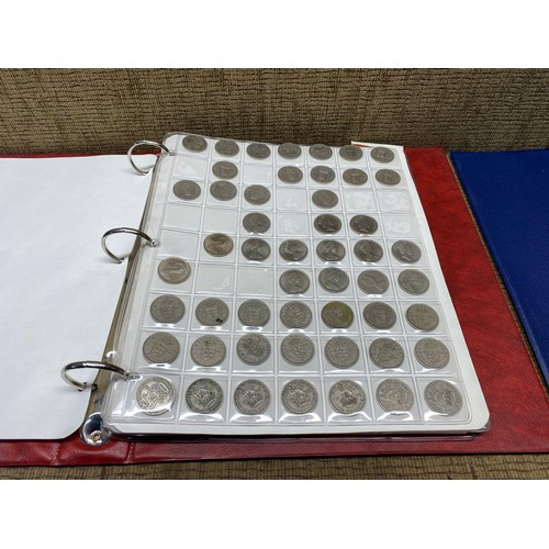 1065 - Large quantity of coins (Two Folders) including half silver and a coin collectors box full of mixed ... 