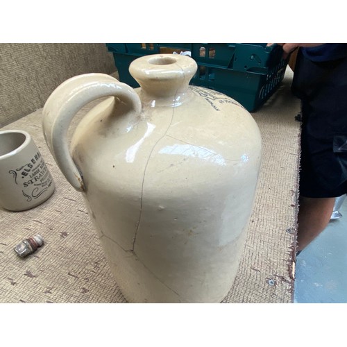 1345 - Collection of Earthenware and Stoneware Flagons, Flasks and Jugs.