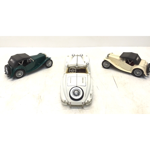 929 - Two Road Signature MG Midgets and a Maisto Mercedes Benz 500k model cars