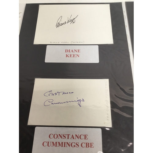 956 - A collection of 10 autographs mainly actors including jazz musician Humphrey Lyttleton