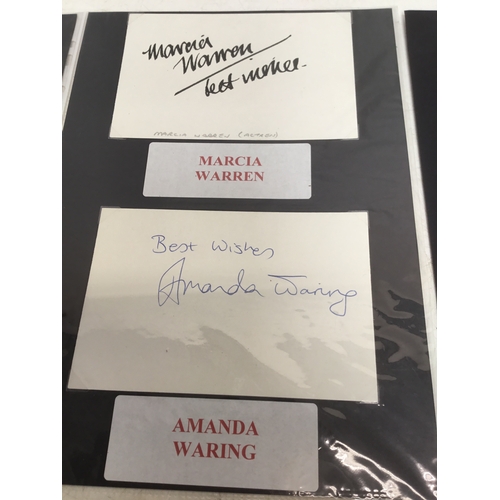 956 - A collection of 10 autographs mainly actors including jazz musician Humphrey Lyttleton