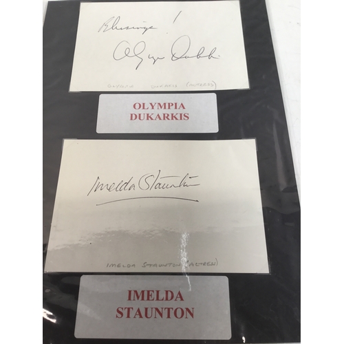 956 - A collection of 10 autographs mainly actors including jazz musician Humphrey Lyttleton