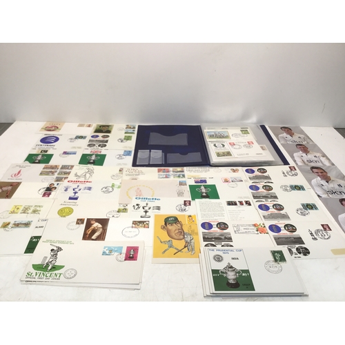 963 - Cricket memorabilia including stamps, first day covers and some autographs
