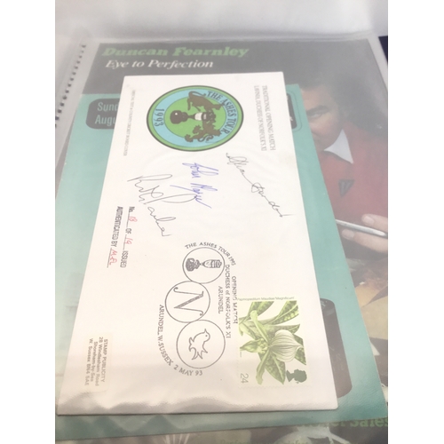 963 - Cricket memorabilia including stamps, first day covers and some autographs