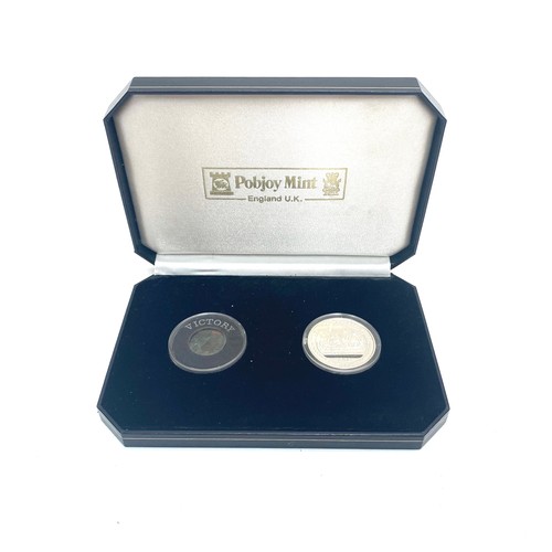 958 - Pobjoy Mint Bicentenary Of Trafalgar Silver Proof Crown and HMS Victory Coin.