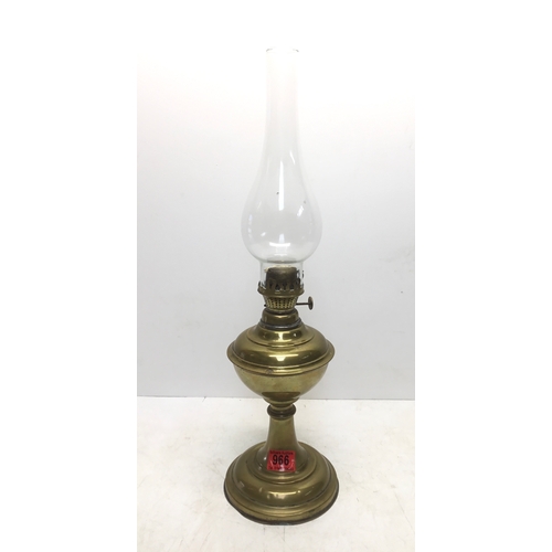 966 - Victorian brass oil lamp