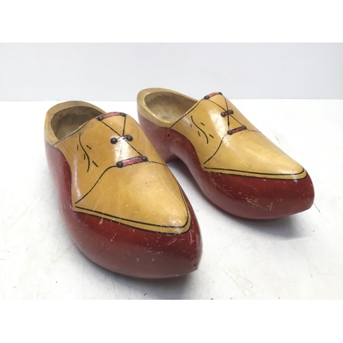 979 - Vintage Dutch hand made wooden clogs