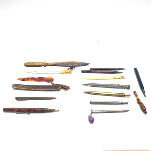 949 - Collection of vintage pens, propelling pencils and letter openers.