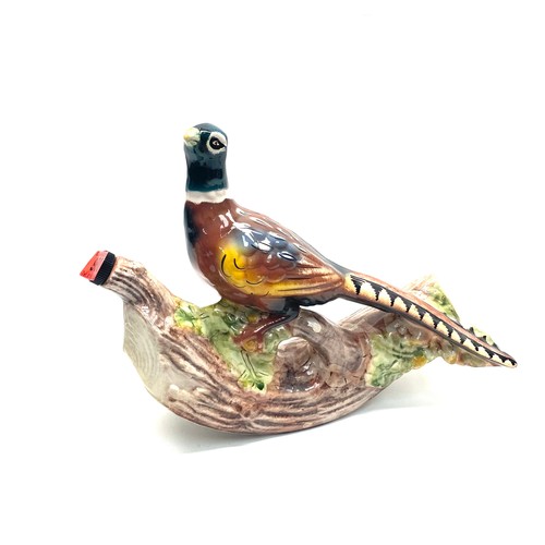 980 - vintage pheasant decanter, vintage ceramic figural garnier liquor bottle, 1969 ceramic pheasant bird... 