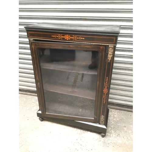 1050A - Victorian inlaid Pier display cabinet possibly French 75cm x 30cm x 104cm