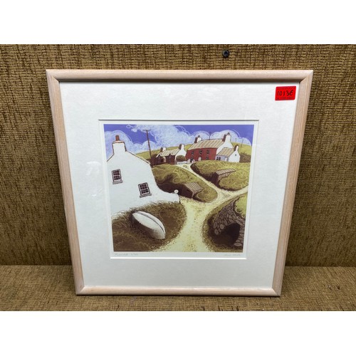 1013E - Framed print of welsh cottages in Abereiddi by Welsh artist Chris Neale