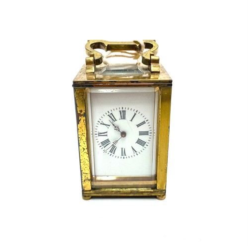 1237 - 1900 French Brass Miniature Carriage Clock R & Co. (working).