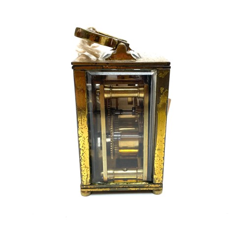 1237 - 1900 French Brass Miniature Carriage Clock R & Co. (working).