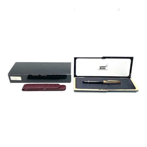 1240 - Lovely Mont Blanc Fountain Pen with 18k gold nib and 925 Germanic Silver Lid in the original case an... 