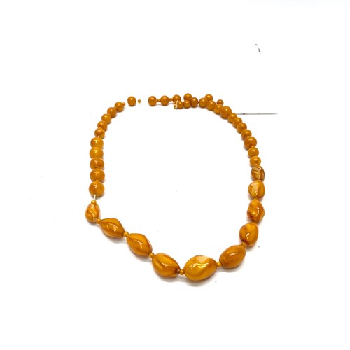 1243 - butterscotch amber beads necklace (as found required rethreading).