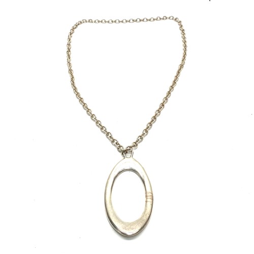 1024 - Large silver plated Danish necklace silver pendant