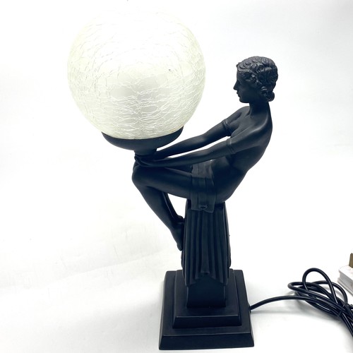 843 - Art Deco design figurine lamp 46cm.