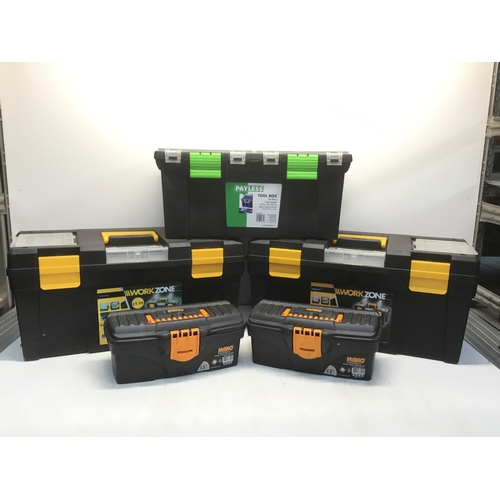 240 - A quantity of empty plastic tool boxes