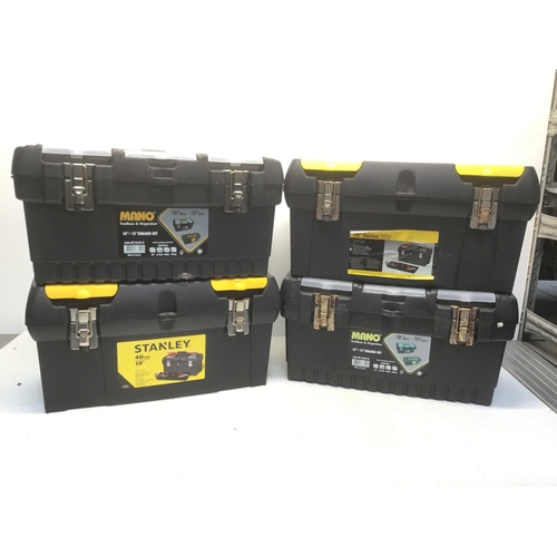 241 - Four empty plastic tool boxes