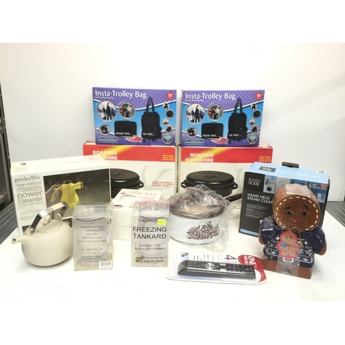 249 - Mixed items including steam cleaners, roster/rotisserie and travel bags