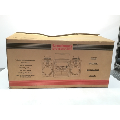 253 - Retail packaged Goodmans stereo system 4218 DPL