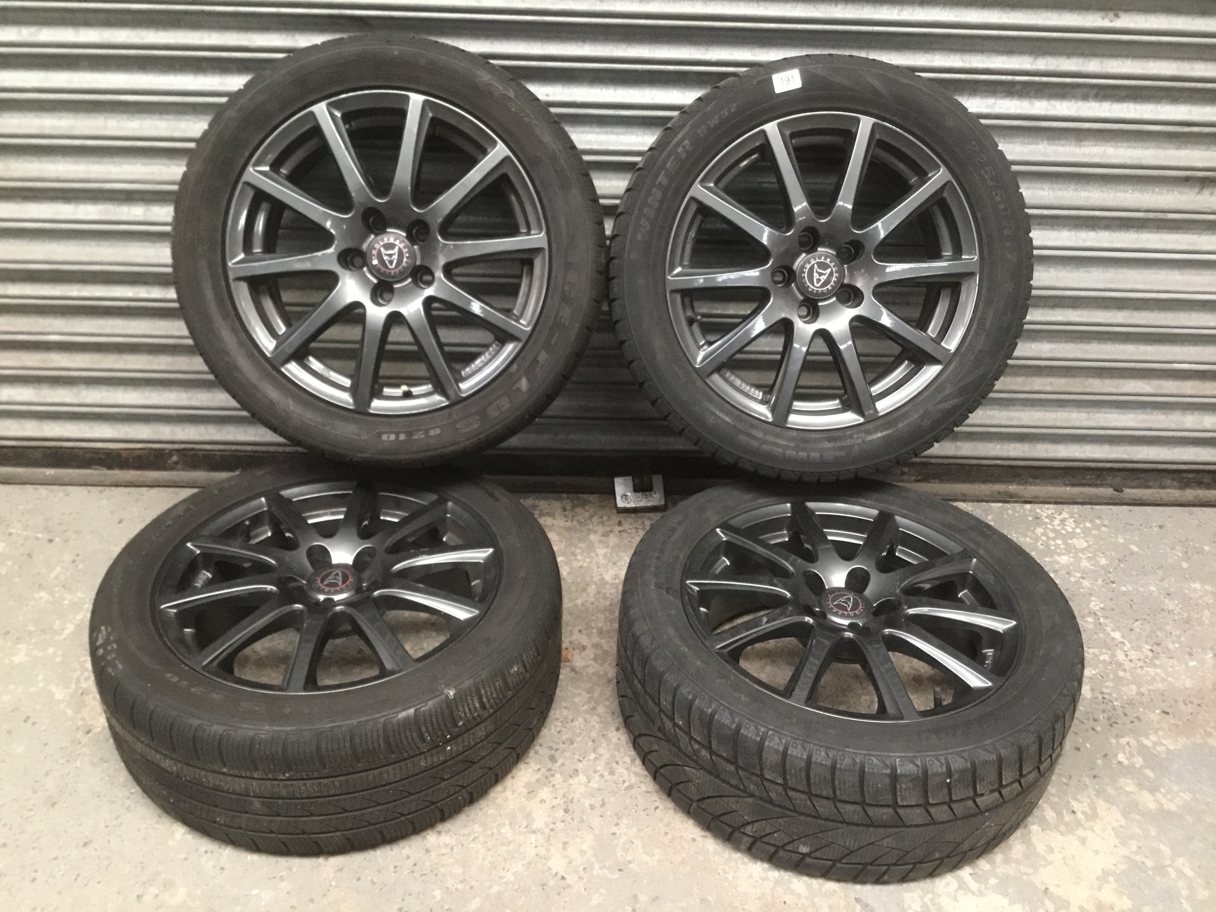 Wolfrace alloy wheels 7J X 17H2 five stud 112 with 225/50/17 tyres