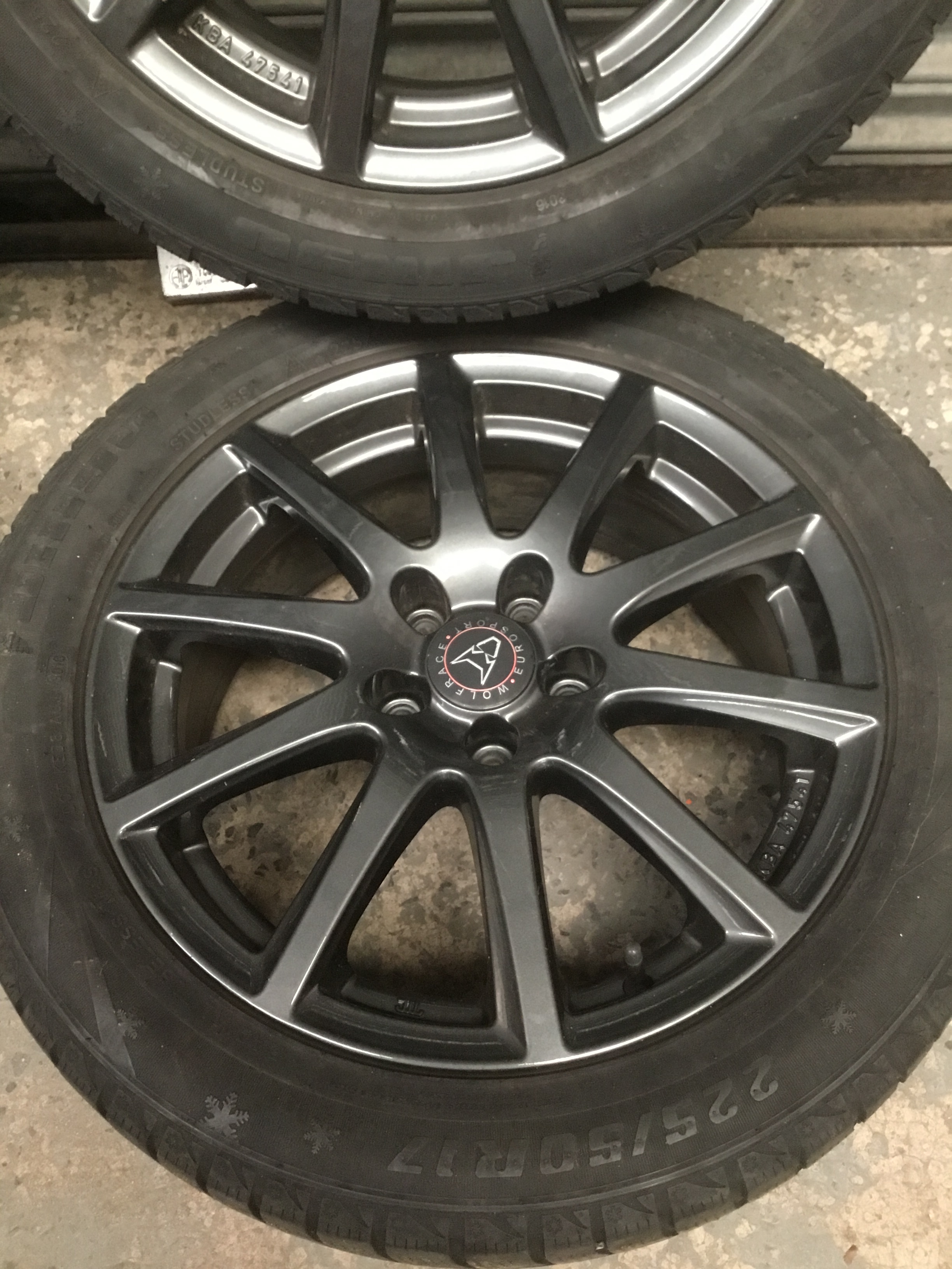 Wolfrace alloy wheels 7J X 17H2 five stud 112 with 225/50/17 tyres