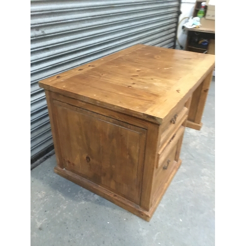 51 - Very well made wooden desk with three drawers 130cm x 80cm x 75cm