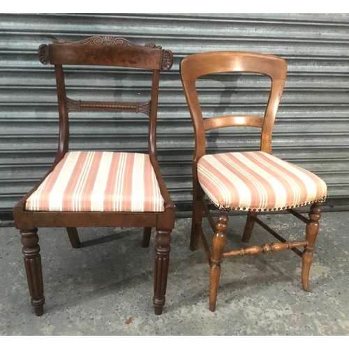 33 - Two vintage chairs including a balloon back and a regency mahogany dining chair