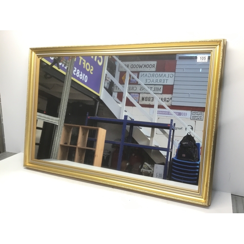 105 - Large framed mirror 94cm x 63cm