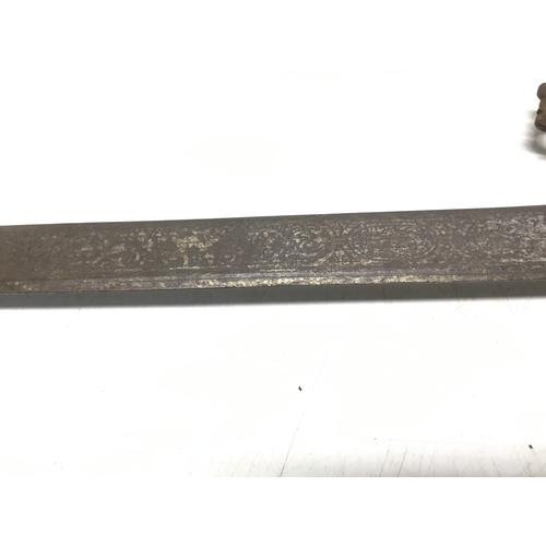 826 - Vintage Spanish steel Toledo sword with an engraved blade. Over 18 and Collection only.