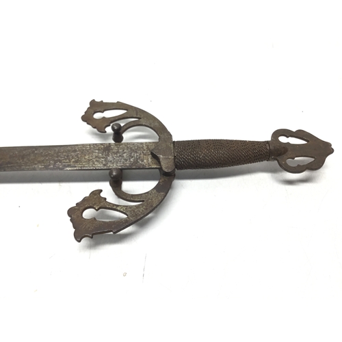 826 - Vintage Spanish steel Toledo sword with an engraved blade. Over 18 and Collection only.